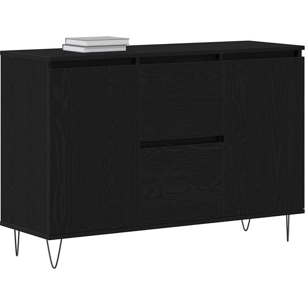Syfax™ Credenza Rovere Nero 101,5 X 35 X 70 Cm Legno Multistrato-image