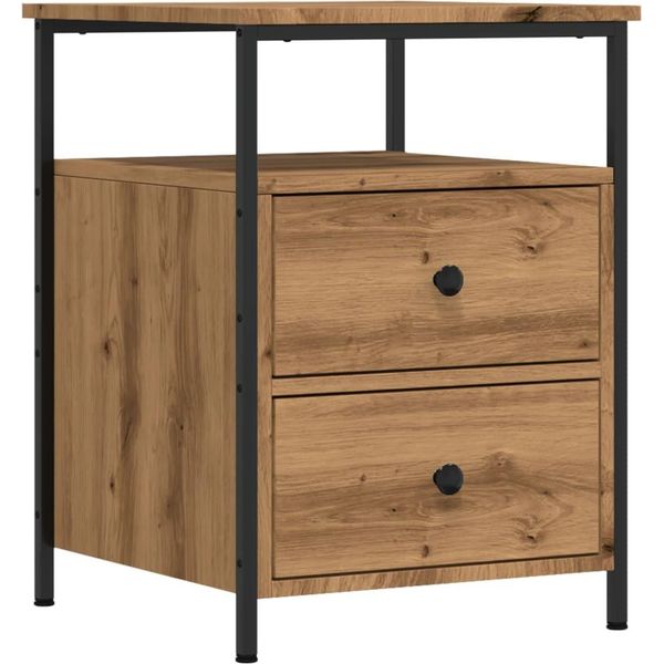 Syfax™ Comodino Rovere Artigianale 44X45X60 Cm In Legno Multistrato-image