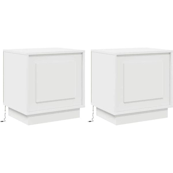 Syfax™ Armadio Da Notte 2 Pcs Bianco 44 X 34,5 X 45 Cm-image