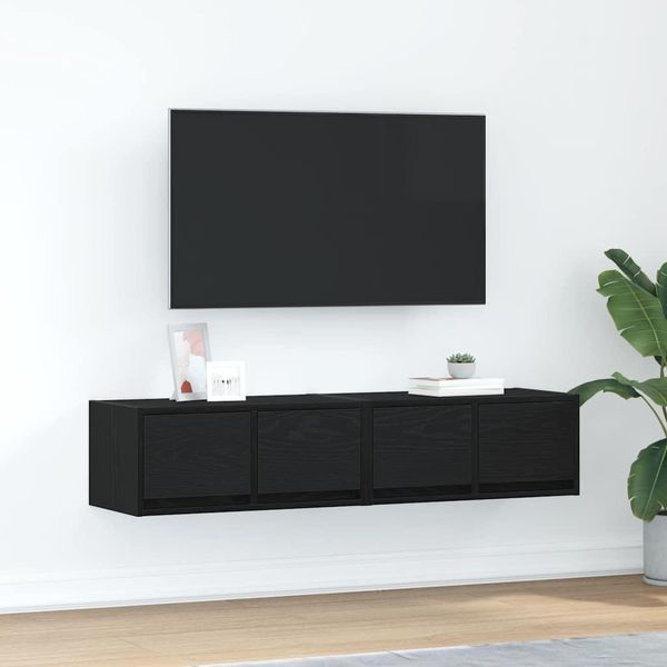 Syfax™ Mobili Tv 2 Pz Rovere Nero 60X31X25,5 Cm In Legno Multistrato-image