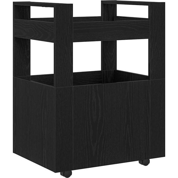 Syfax™ Carrello Da Cucina Rovere Nero 60 X 45 X 80 Cm-image