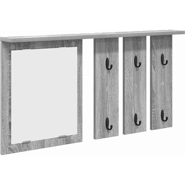 Syfax™ Appendiabiti A Muro Con Specchio Grigio Sonoma 85 X 10 X 45 Cm-image