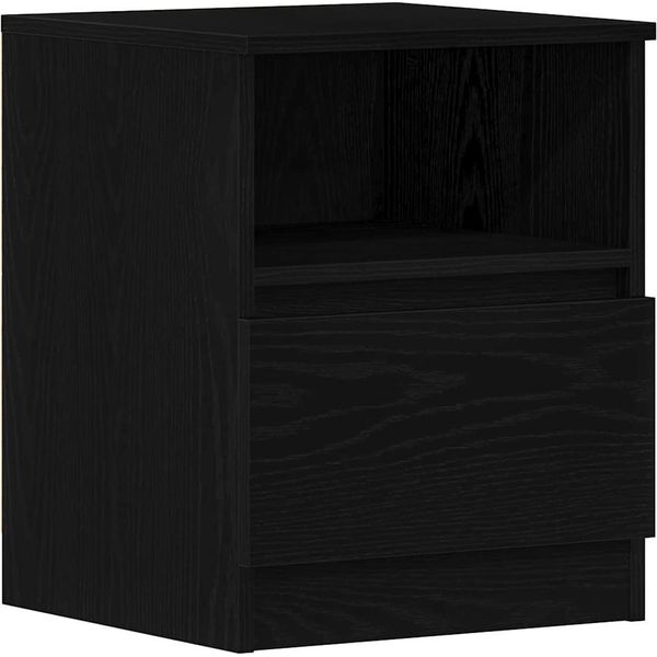 Syfax™ Armadio Da Notte Rovere Nero 40 X 40 X 50 Cm Legno Multistrato-image