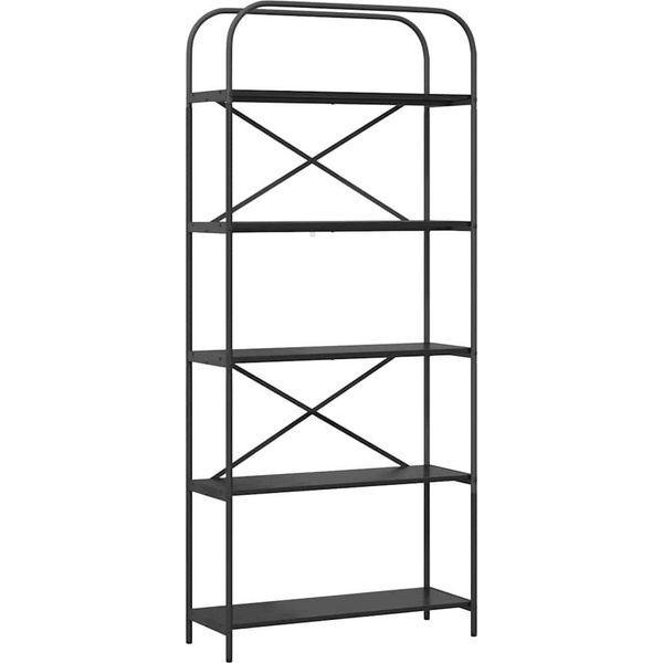 Syfax™ Libreria Rovere Nero 80 X 30 X 183 Cm Legno Multistrato-image
