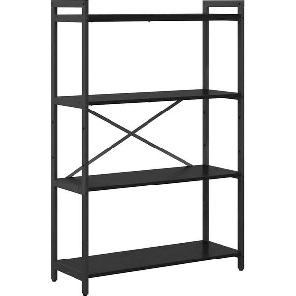 Syfax™ Libreria Rovere Nero 80 X 30 X 120 Cm Legno Multistrato-image