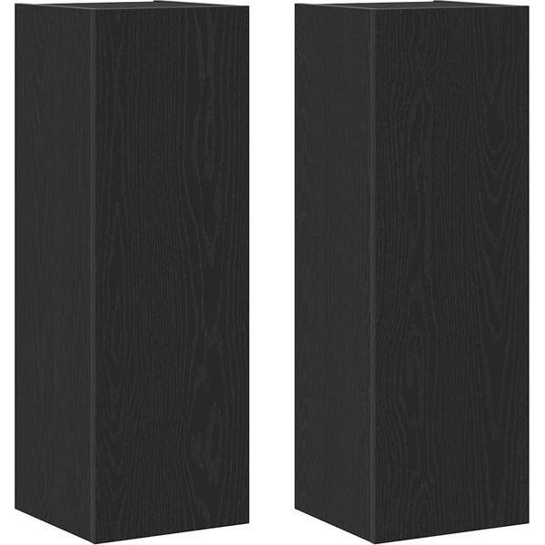 Syfax™ Mobile Tv Da Parete 2 Pcs Rovere Nero 30,5 X 30 X 90 Cm-image