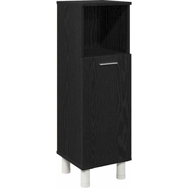 Syfax™ Mobile Da Bagno Rovere Nero 30 X 30 X 95 Cm Legno Multistrato-image