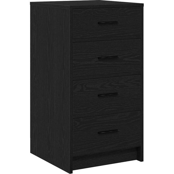 Syfax™ Credenza Rovere Nero 40 X 41 X 75 Cm Legno Multistrato-image