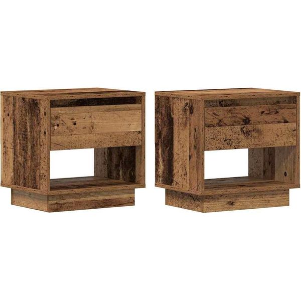 Syfax™ Comodino 2 Pcs Legno Vecchio 45 X 34 X 44 Cm Legno Multistrato-image