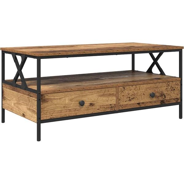 Syfax™ Tavolino Da Salotto With Drawer Legno Vecchio 100 X 51 X 45 Cm-image