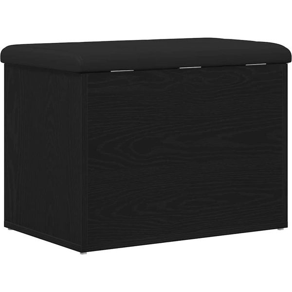 Syfax™ Panchina Con Contenitore Rovere Nero 62 X 42 X 45 Cm-image
