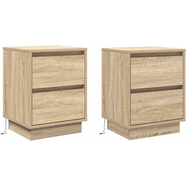 Syfax™ Armadio Da Notte 2 Pcs Rovere Sonoma 39 X 34,5 X 50 Cm-image