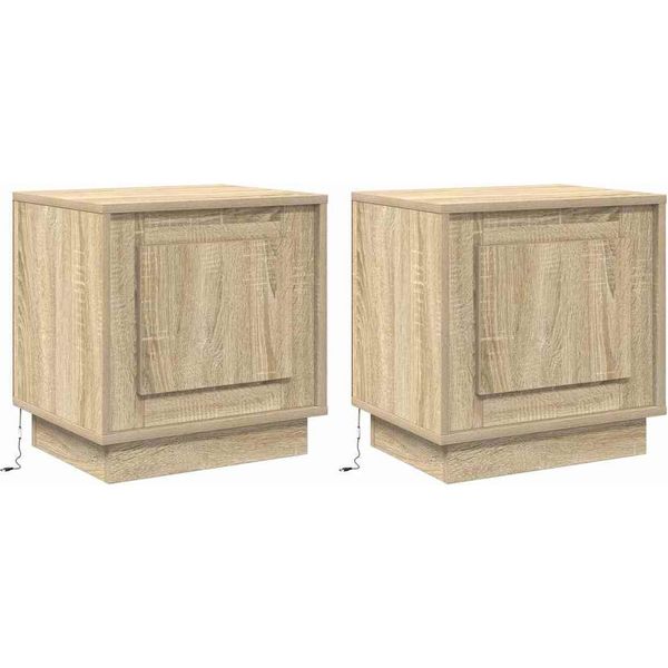 Syfax™ Armadio Da Notte 2 Pcs Rovere Sonoma 44 X 34,5 X 45 Cm-image