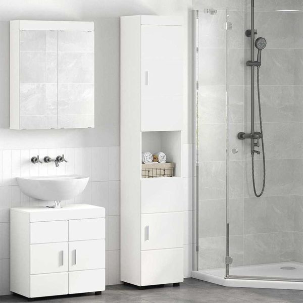 Syfax™ Set Di Armadi Da Bagno Tulum Bianco 37 X 31,5 X 203 Cm-image