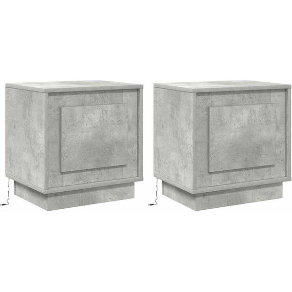 Syfax™ Armadio Da Notte 2 Pcs Grigio Cemento 44 X 34,5 X 45 Cm-image