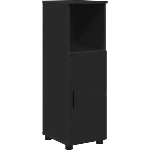 Syfax™ Mobile Da Bagno Con Archiviazione Nero 30 X 35 X 95 Cm-image