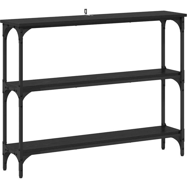 Syfax™ Tavolo Consolle Con Lo Scaffale Rovere Nero 100 X 22,5 X 75 Cm-image