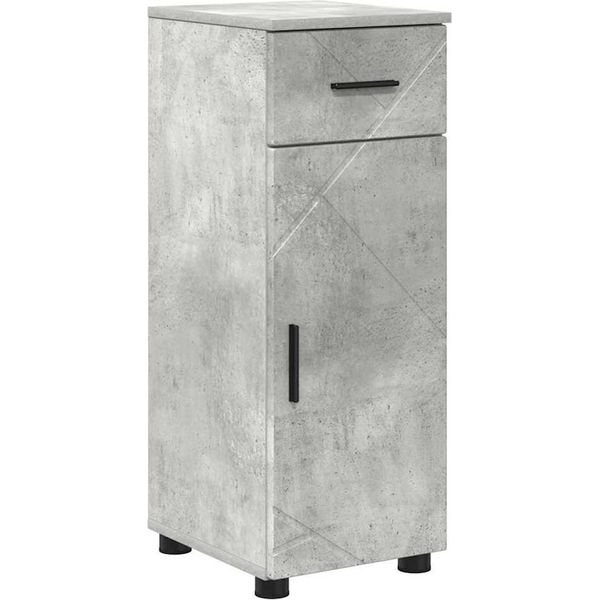 Syfax™ Mobile Da Bagno Con Cassetto Grigio Cemento 30 X 35 X 80 Cm-image