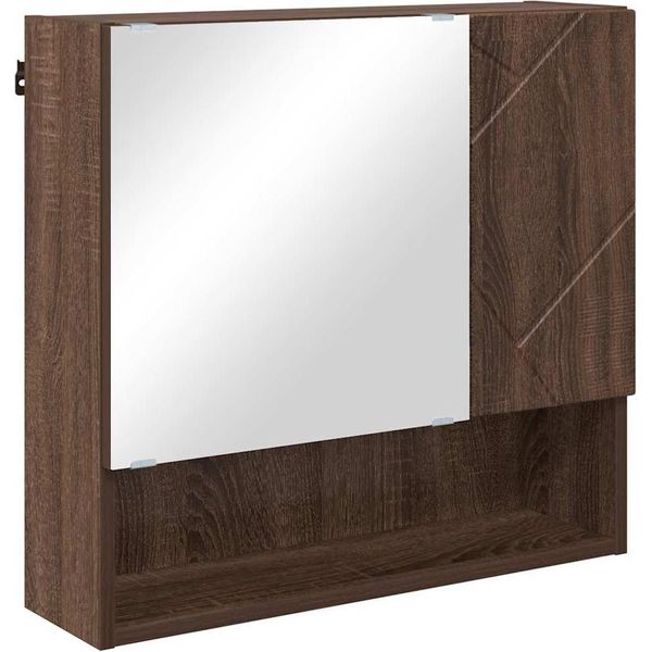 Syfax™ Mobiletto Per Specchio Con Porta Rovere Marrone 59 X 17 X 55 Cm-image