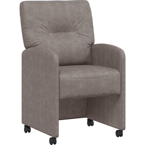 Vidaxl Sedie Da Pranzo Con Rotelle 2 Pezzi Grigio 57 X 67 X 95 Cm-image