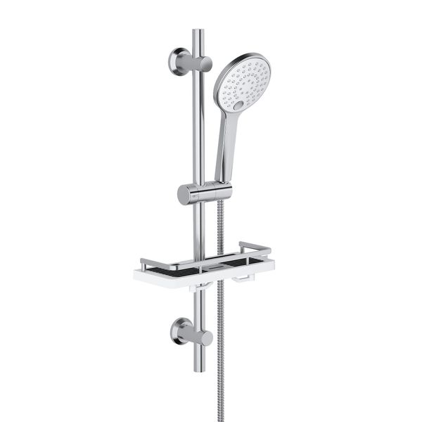 Set Doccia Joho Con Supporto Per Soffione Doccia, Soffione Doccia Con Tubo Flessibile E Supporto, Set Doccia 0,7 M Con Piatto Doccia/Piatto Sapone D12CP-image