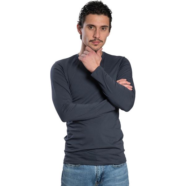 Camicia Da Uomo A Maniche Lunghe Con Scollo Rotondo. Grafico: S-image