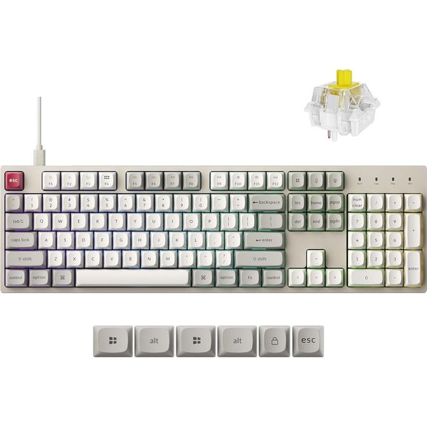 Tastiera Meccanica Cablata Keychron C2 Pro 8K Qmk, Retroilluminazione Rgb (Sostituibile A Caldo) Layout Qwerty Usa / Interruttore Keychron Super Banana-image
