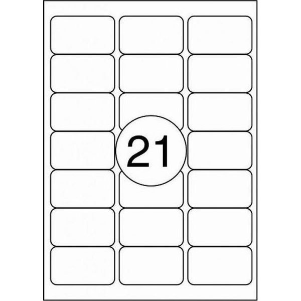 Etichette Autoadesive Benza Su Fogli A4 - 63,5 X 38,1 Mm - 21 Adesivi Per Foglio - 100 Fogli-image