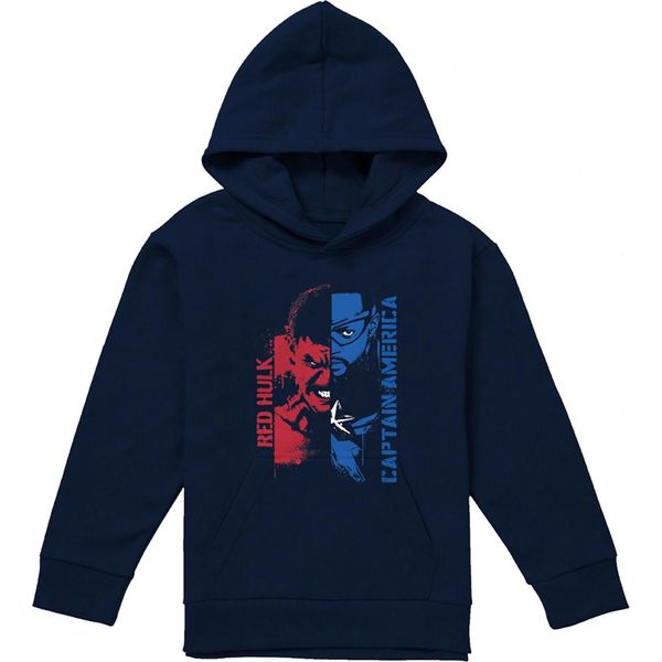 Capitan America - Felpa Con Cappuccio Per Bambini, Pullover TV23025 (128) (Navy)-image