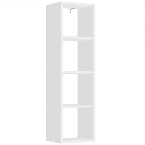 Libreria - Scaffale A Cubo Con 4 Livelli - 30 X 23,5 X 106,5 Cm - Portata 50 Kg Totali (10 Kg Per Livello) - Materiale A Base Di Legno Con Impiallacciatura In Melamina - A Libera Installazione - Bianco-image