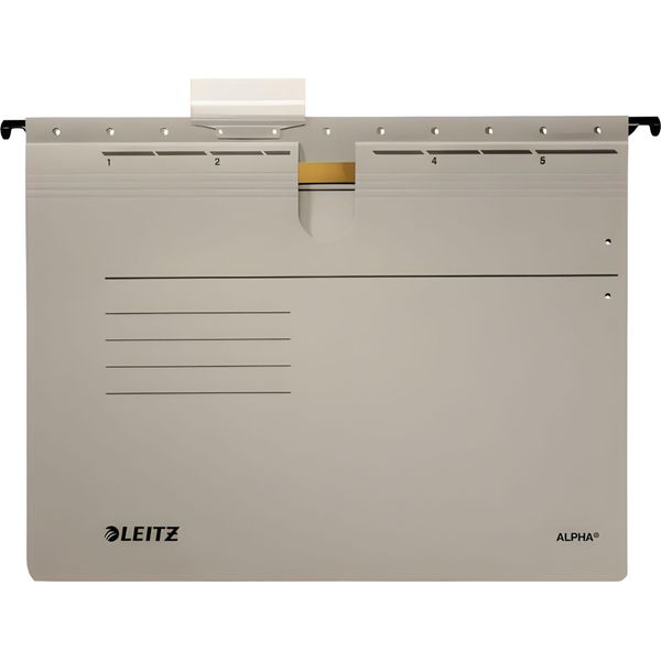 Leitz 1984-30-85 1984 Raccoglitore A Sospensione Alpha® - Pinzatura, Cartone Pendarec, 5 Pezzi, Grigio-image