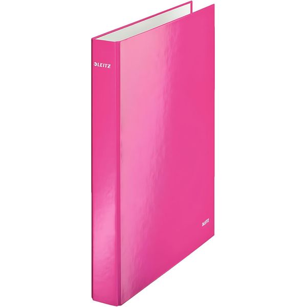 Leitz 4241-00-23 4241 Raccoglitore Ad Anelli Wow, A4 Maxi, Pp, 2 Anelli Ø25 Mm, Rosa Metallizzato-image