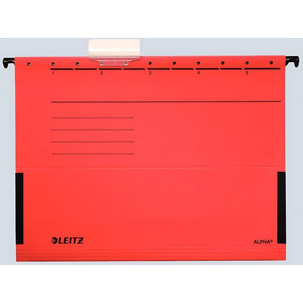 25X Leitz 1986-00-25 Borsa Appendibile Alpha® - Con Rane Sul Lato, Cartone Riciclato, Rosso-image
