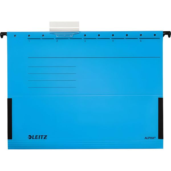 Leitz 1986-00-35 1986 Borsa Appendibile Alpha® - Con Alamari Laterali, Cartone Pendarec, Blu-image