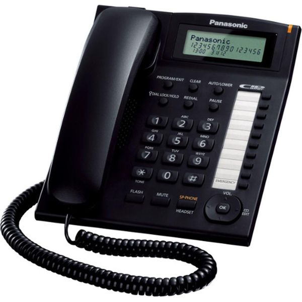 Panasonic KX-TS880EXB Telefono Fisso Analogico Nero Con Vivavoce E Id Chiamante-image
