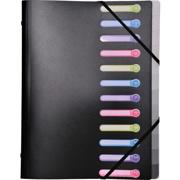 Organizer Exacompta, Din A4, Pp, 12 Cartelle, Nero-image
