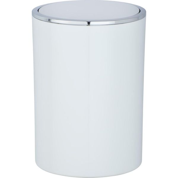 Wenko Cestino Per Bagno Con Coperchio A Ribalta Inca Bianco 5L | Rifiuti Cosmetici Bagno Cucina Wc Ospiti-image