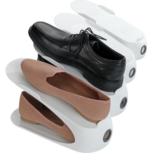 Wenko Set Di 4 Porta Scarpe Pinzatrice Scaffale Regolabile Organizzatore Scarpiera-image