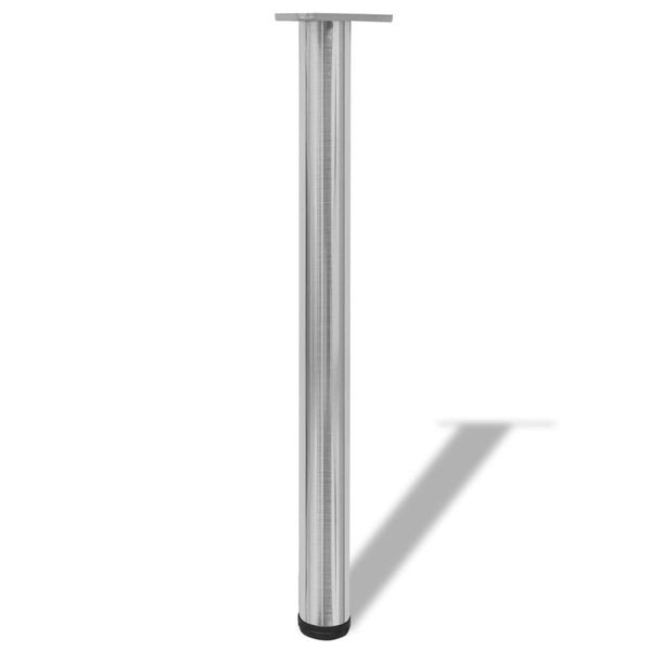 Syfax™ Set Gambe Tavolo 4 Pz In Nickel Spazzolato Regolabili 710 Mm-image