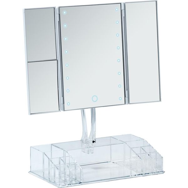 Wenko Led Stand Cosmetic Mirror Illuminato Luce Make-Up Organizzatore Bagno Fanano-image