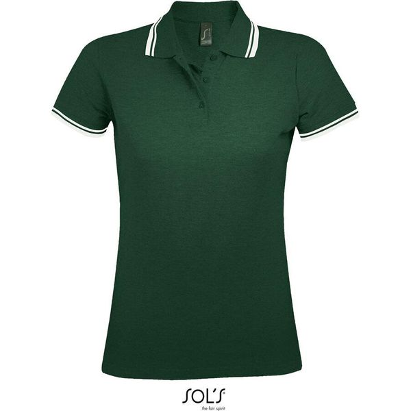 Sols 00578 | Polo Da Donna Pasadena - Colore: Verde Bosco/Bianco - Taglia: S-image