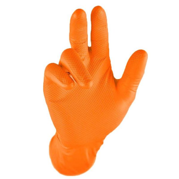 Guanto Monouso Grip Orange Taglia 8 Arancione In Nitrile 50 Pezzi/Scatola-image