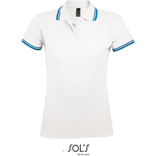 Sols 00578 | Polo Donna Pasadena - Colore: Bianco/Acqua - Taglia: Xxl-image