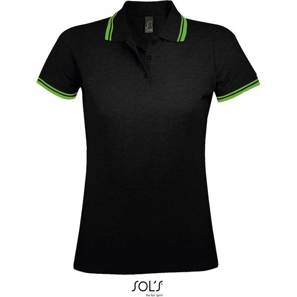 Sols 00578 | Polo Donna Pasadena - Colore: Nero/Lime - Taglia: Xxl-image