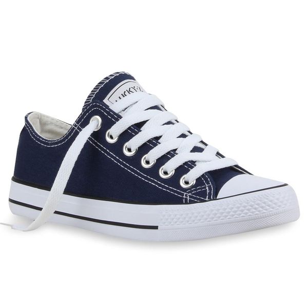 Mytrendshoe Scarpe Da Ginnastica Da Donna Scarpe Sportive Stringate 94237, Colore: Blu Scuro Lucky, Taglia: 36-image
