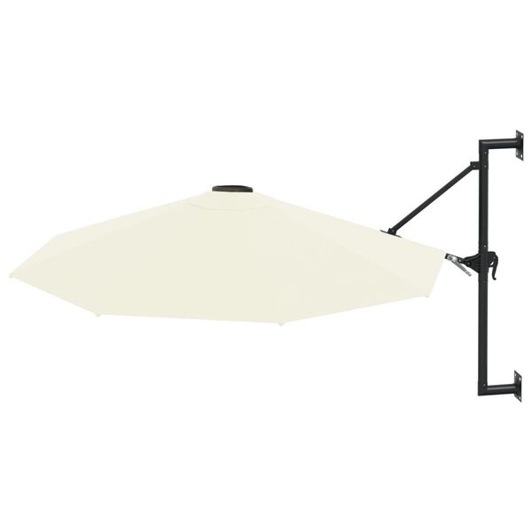 Vidaxl Ombrellone Da Parete Con Asta In Metallo 300 Cm Bianco Sabbia-image