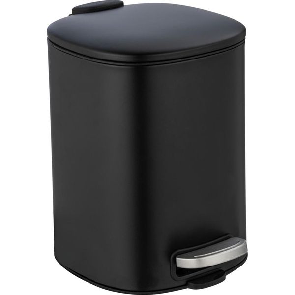 Wenko Cestino Per Rifiuti 5L A Pedale Per Cosmetici Soft Close Alassio Nero-image
