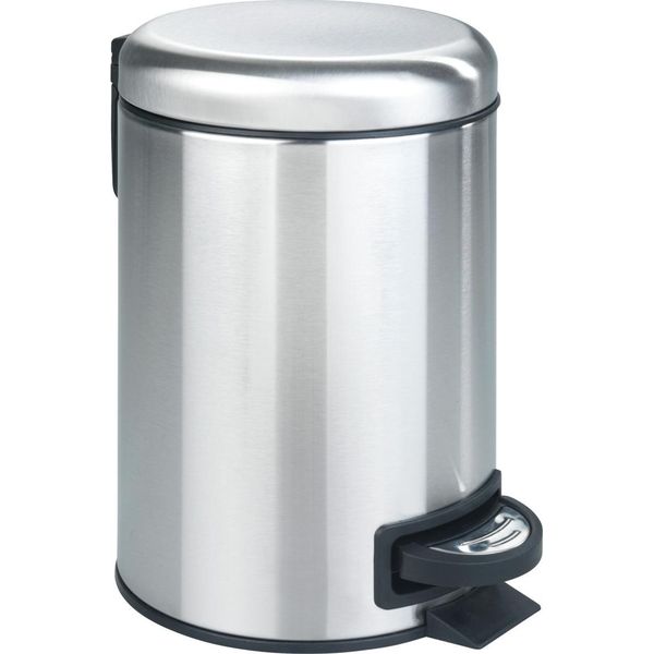 Wenko Bidone A Pedale 3 Leman Acciaio Inox Rifiuti Cosmetici Bagno Cucina Ospiti Wc-image