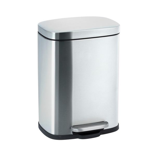 Wenko Cestino A Pedale 5 Litri Cestino Per Cosmetici Bagno Meccanismo Soft-Close Leno Wc In Acciaio Inox-image