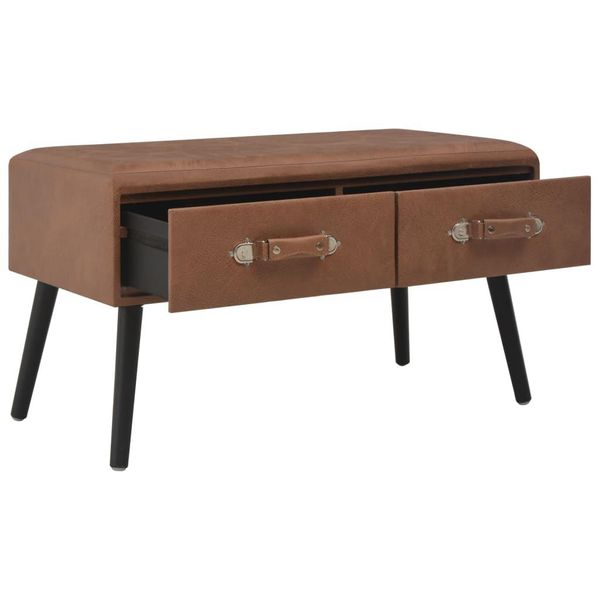 Syfax™ Tavolino Da Salotto Marrone Scuro 80X40X46 Cm In Pelle Finta-image